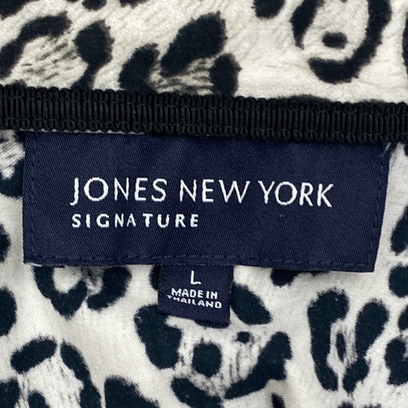 JONES New York Black White Leopard Print Jacket L - Picture 9 of 14